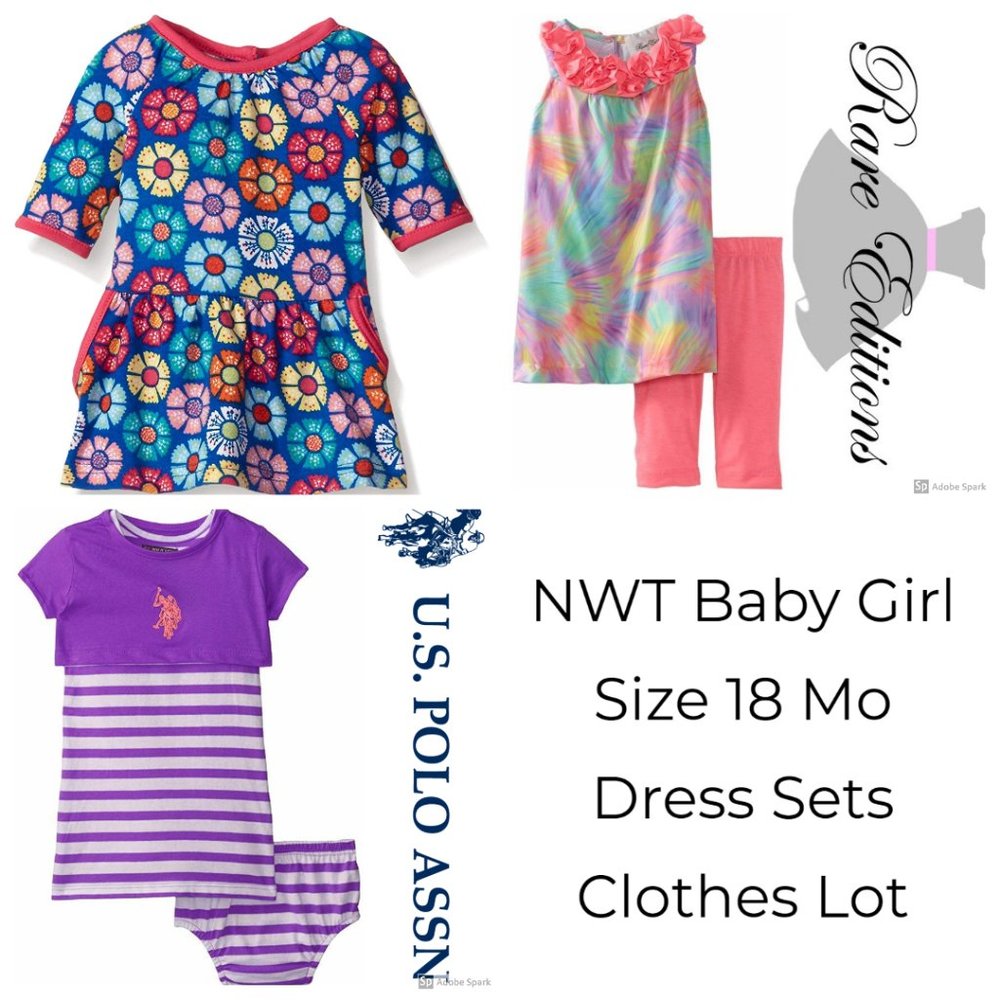 Rare Editions Baby Girl 18 Mo Dress Legging Outfit Clothes Lot NWT